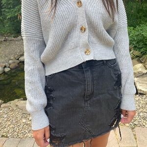 Hollister black denim skirt